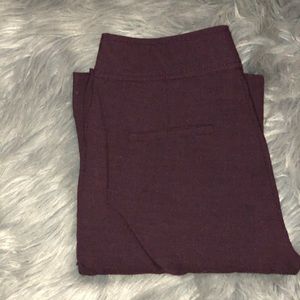 Plum colored slacks